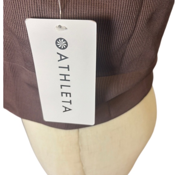 NWT Athleta Aurora Seamless Short Sleeve Crop Top XL Smoky Rose Yoga Gym - Picture 6 of 11
